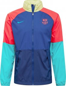 NIKE Sportovní bunda \'FC Barcelona\' námořnická modř / tyrkysová / žlutá / korálová