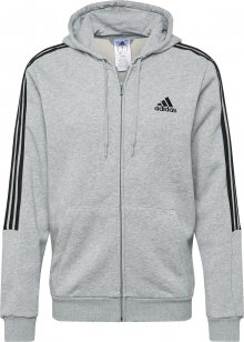 ADIDAS PERFORMANCE Sportovní mikina s kapucí šedý melír / černá