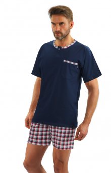 Pánské pyžamo s krátkými rukávy JASIEK tmavě modrá XL