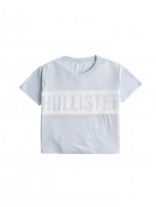 HOLLISTER Tričko bílá / světlemodrá