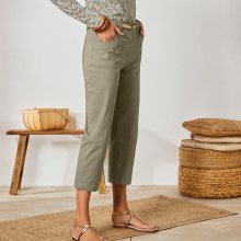 Blancheporte 3/4 strečové kalhoty khaki 36