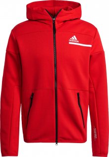 ADIDAS PERFORMANCE Sportovní mikina s kapucí červená / bílá