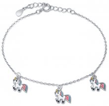 JVD Stříbrný náramek s přívěsky jednorožců SVLB0392SH2BA00