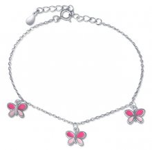 JVD Stříbrný náramek s přívěsky motýlků SVLB0395SH2MO16