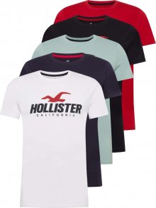 HOLLISTER Tričko bílá / černá / červená / mátová / námořnická modř