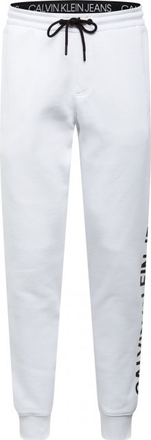 Calvin Klein Jeans Kalhoty bílá / černá