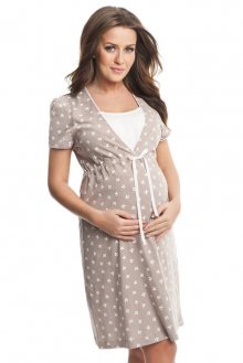 Dámská kojicí a těhotenská noční košile Beáta KO-148 - Dorota béžová M