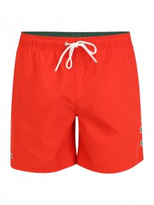 LACOSTE Plavecké šortky oranžově červená / bílá / zelená