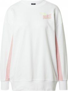 NIKE Sportovní mikina \'Get Fit\' bílá / světle růžová