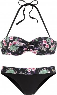 LASCANA Bikiny \'Pam\' černá / růžová / zelená