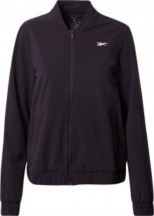 REEBOK Sportovní bunda černá / bílá
