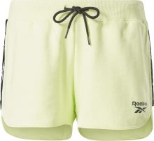 REEBOK Sportovní kalhoty pastelově žlutá / černá