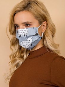 Opakovaně použitelná šedobílá ochranná maska ONE SIZE