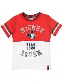 Mickey mouse chlapecké červeno-bílé tričko
