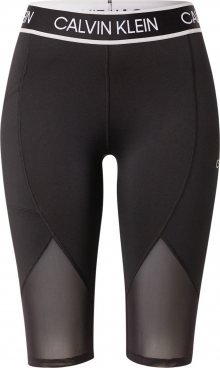 Calvin Klein Performance Sportovní kalhoty černá / bílá