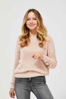 Moodo pudrové svetr s madeirou - S