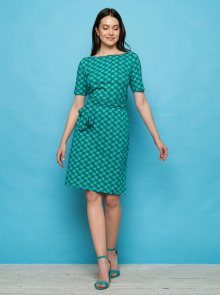 Tranquillo tyrkysové šaty se vzory Enu - XL