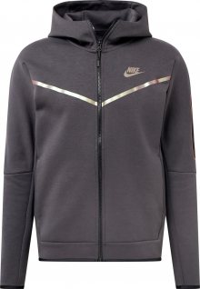 Nike Sportswear Fleecová mikina tmavě šedá / stříbrná