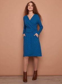 Tranquillo modré šaty s kapsami - XL