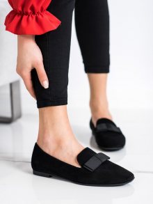 Krásné dámské  mokasíny černé bez podpatku