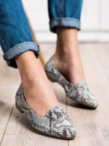 Komfortní se zvířecím motivem  mokasíny dámské bez podpatku