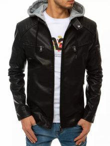 Dstreet Trendová koženková bunda v černé barvě