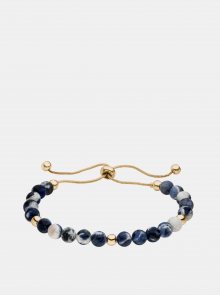 Náramek s korálky v modré a zlaté barvě Tamaris