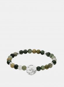 Náramek s korálky v zelené a stříbrné barvě Tamaris