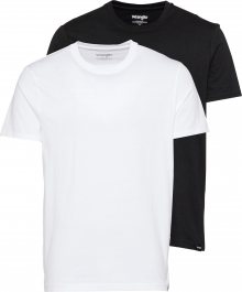 WRANGLER Tričko černá / bílá