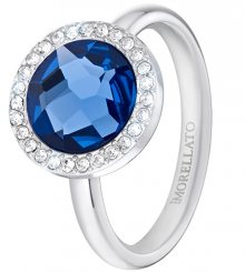 Morellato Ocelový prsten s modrým krystalem Essenza SAGX15 56 mm