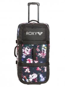 Roxy LONG HAUL TRUE BLACK BLOOMING PARTY kufr do letadla - černá