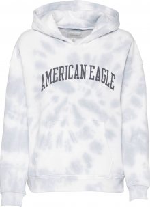 American Eagle Mikina světle šedá / bílá / grafitová