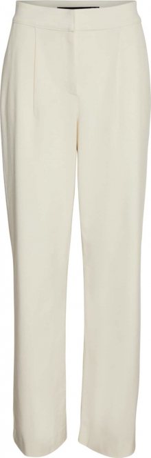 VERO MODA Kalhoty se sklady v pase \'Elaine\' starobéžová