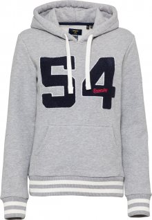 Superdry Mikina noční modrá / bílá / červená / šedý melír