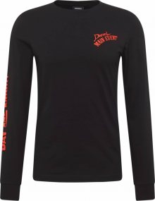DIESEL Tričko \'DIEGOS\' černá / oranžově červená