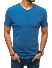 Modré pánské tričko bez potisku