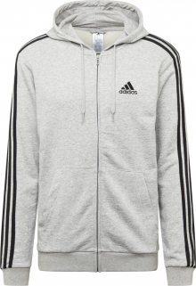 ADIDAS PERFORMANCE Sportovní mikina s kapucí šedý melír / černá