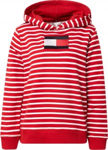 TOMMY HILFIGER Mikina červená / bílá / noční modrá