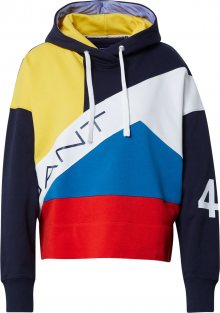 GANT Mikina tmavě modrá / bílá / červená / žlutá / nebeská modř