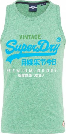 Superdry Tričko zelený melír / bílá / aqua modrá