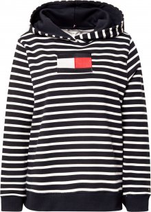 TOMMY HILFIGER Mikina tmavě modrá / bílá / ohnivá červená