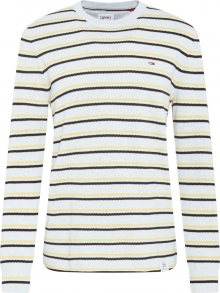 Tommy Jeans Svetr stříbrně šedá / černá / limone
