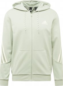 ADIDAS PERFORMANCE Sportovní mikina s kapucí bílá / mátová