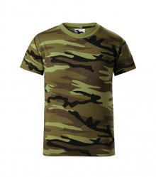 Adler Dětské maskáčové tričko Camouflage - Maskáčová zelená | 110 cm (4 roky)
