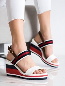 Designové  sandály vícebarevné dámské na klínku