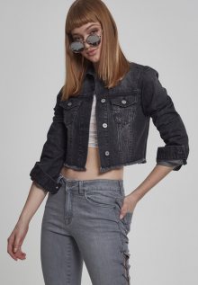 Urban Classics Ladies Short Denim Jacket black washed - XS