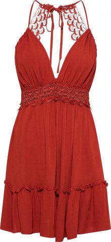 Trendyol Koktejlové šaty rezavě hnědá