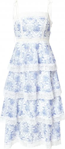 True Decadence Koktejlové šaty královská modrá / bílá