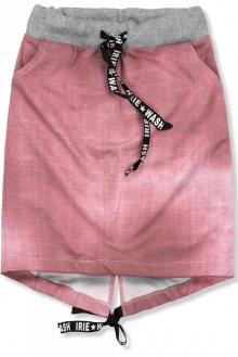 Růžová denimová sukně ve sportovním stylu