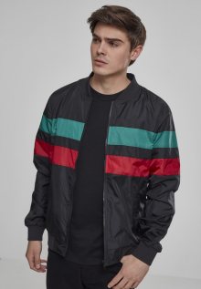 Urban Classics Striped Nylon Jacket black/firered/green - S